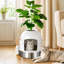 Litière cachée en acier inoxydable pour chat avec décorations artificielles pour petits et moyens chats, blanc-1470585234