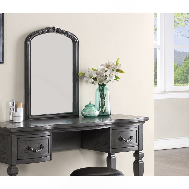 Ensemble de coiffeuse en bois, Gris