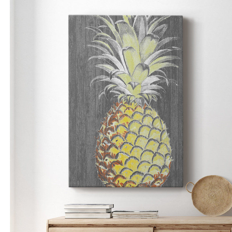 Vibrant Pineapple Splendor II - peinture sur toile tendue, H 27 po x l 16 po x P 1,5 po