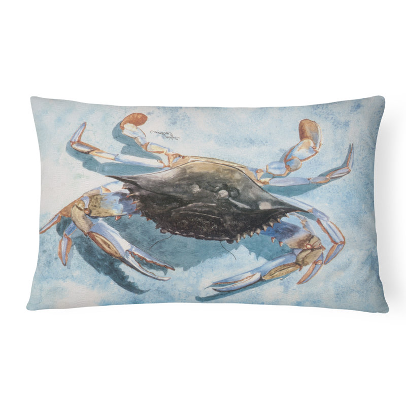 Crab Outdoor Reversible Throw Pillow