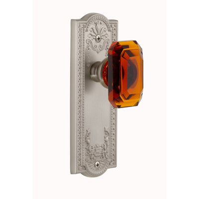 Grandeur Parthenon Plate Passage with Baguette Crystal Door Knob