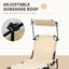 Ensemble de 2 chaises longues pour l'extérieur avec motif pliable et poche latérale, 74,75 po