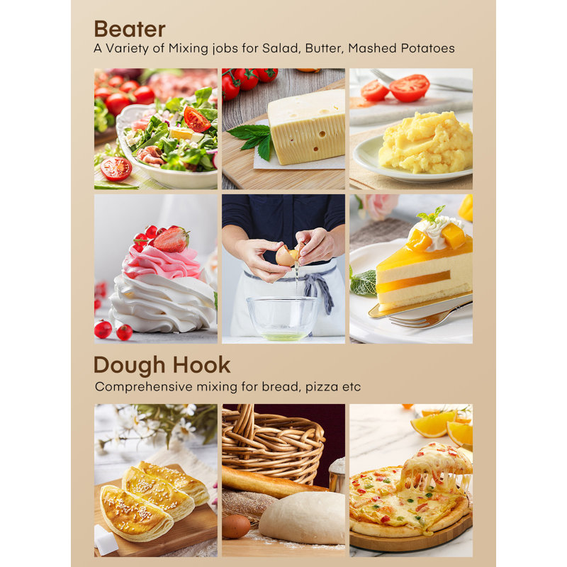 6 Speed Hand Mixer With Turbo Boost, 4 Stainless Steel Attachments, White