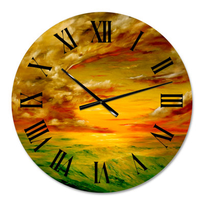 Bright & Colourful Sunset At Santa Rosa California - Farmhouse wall clock