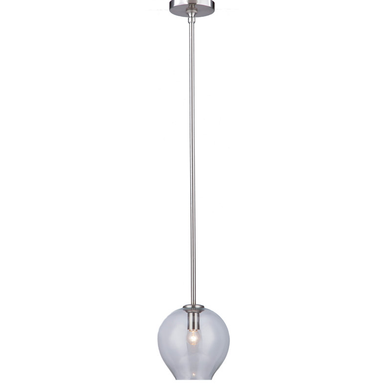 Stevenson 1 - Light Gold Globe Pendant, Satin Nickel