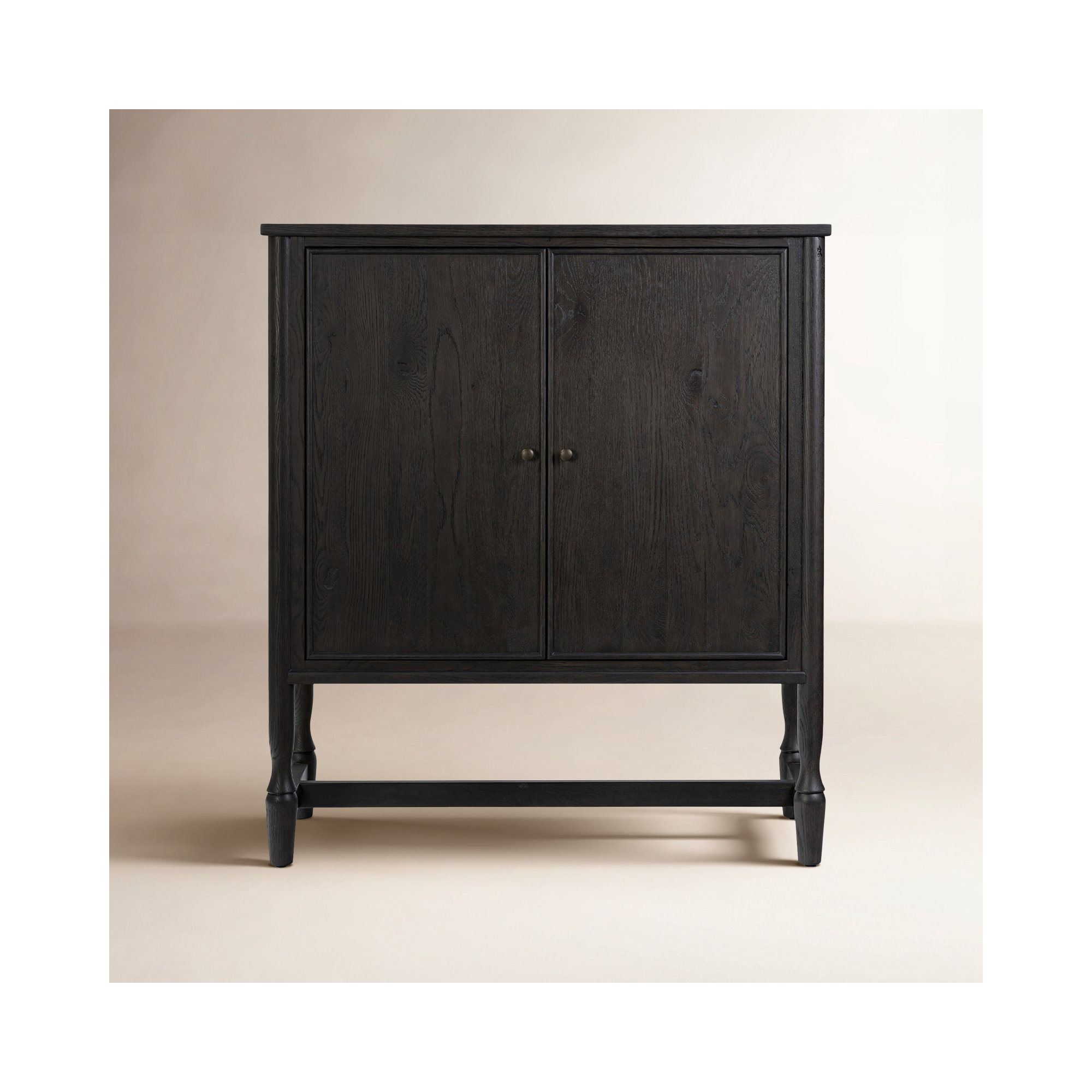 Bari Bar Cabinet, Cracked Smoked Black