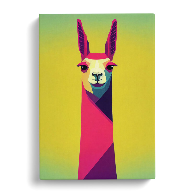 Llama Minimalism Vol.2 - Wrapped Canvas, 50cm H x 35cm W x 3cm D