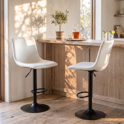 Halima Swivel Adjustable Height Counter Stool with Metal Frame