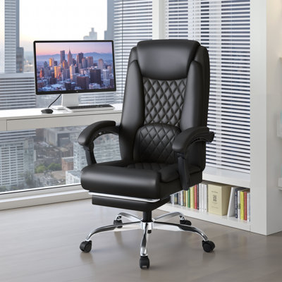 Minola Faux Leather Executive Chair with Footrest