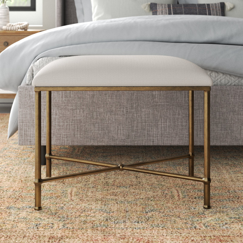 Brynn Bedroom Bench, Gold, 20" H x 24" W x 16"D