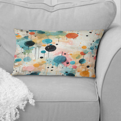Multicolore Dance Polka Dots Motif III - Coussin en polyester à pois