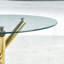 Table de salle à manger Golden avec plateau en verre et pieds en métal - 43,3 po x 43,3 po x 29,5 po-31208747-31208746