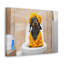 Drôle de chiot assis sur une toilette, art mural sur toile-1044686209