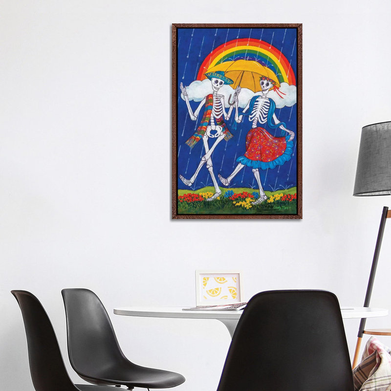 Rain Dance by Candy Mayer - Print on Canvas, 101.6 cm H x 66.04 cm W, Classic Brown Wood Framed