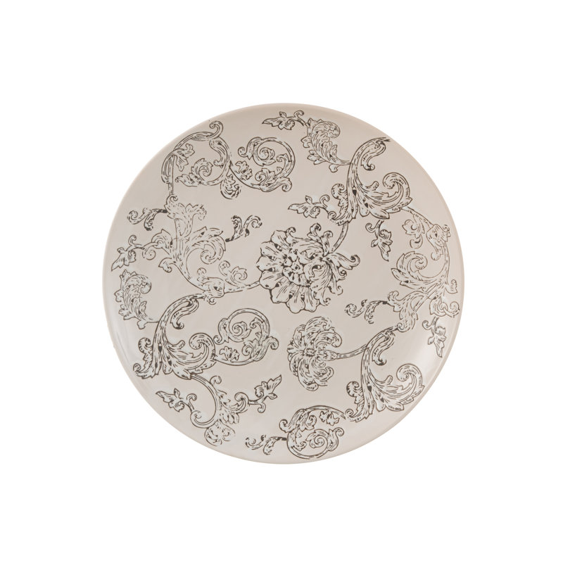 PLATE DECORATIVE ZEN PORCELAIN WHITE/BLACK