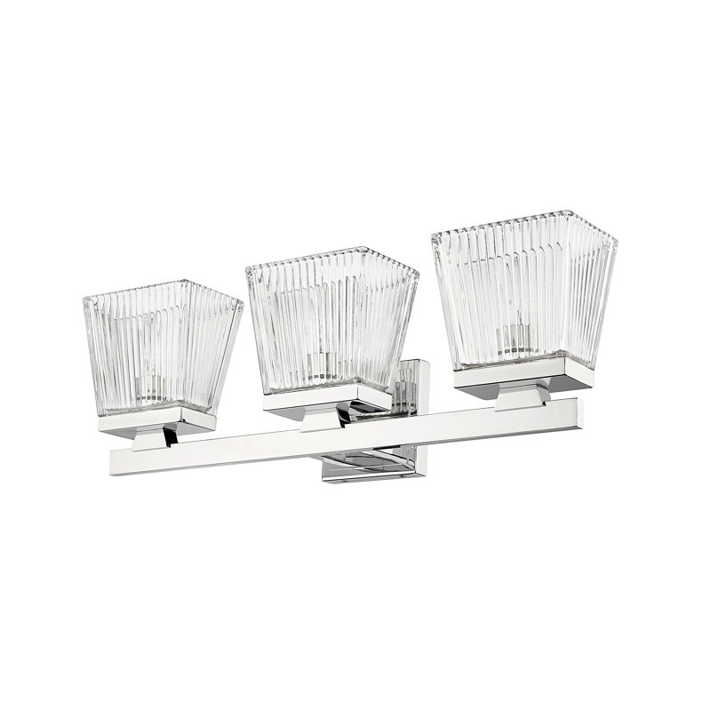 Meuble-lavabo 3 lumières Lutrische, Chrome