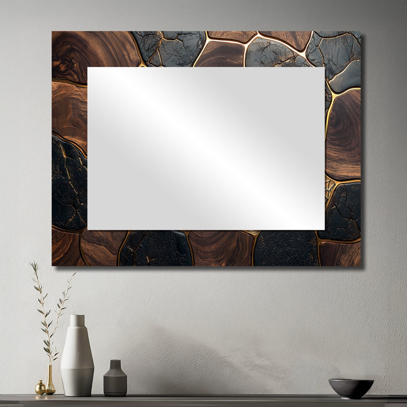 «Soft Neutral Earth Color Marble Balance I» - Art mural miroir abstrait - imprimé sur métal, 30 po x 40 po