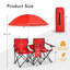 Chaise de pique-nique portable pliante double avec parasol amovible-669799336