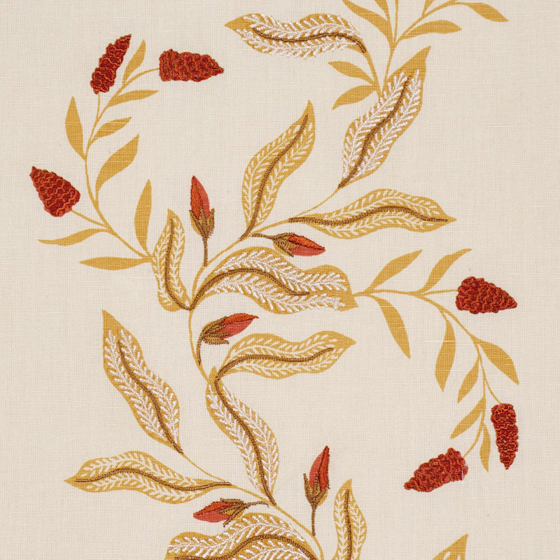 Tissu Schumacher X Laura Gonzalez Vagary Vines, Jaune