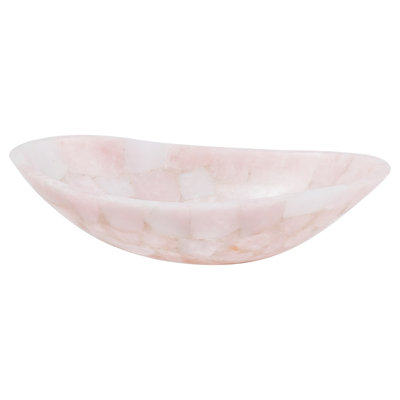 Canora Grey Dunshee 580mm L x 400mm W Rose Pink Stone Oval Sink