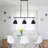 Aber 3 - Light Wrought Iron Dimmable Kitchen Island Dome Chandelier