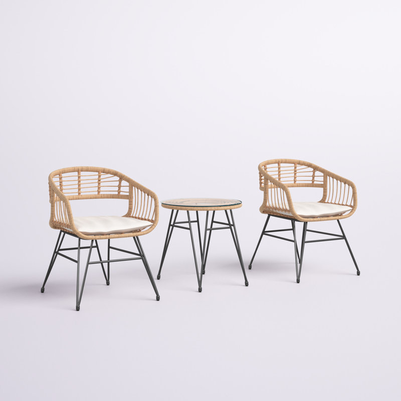 Aida 2 - Person Patio Conversation Set with Cushions