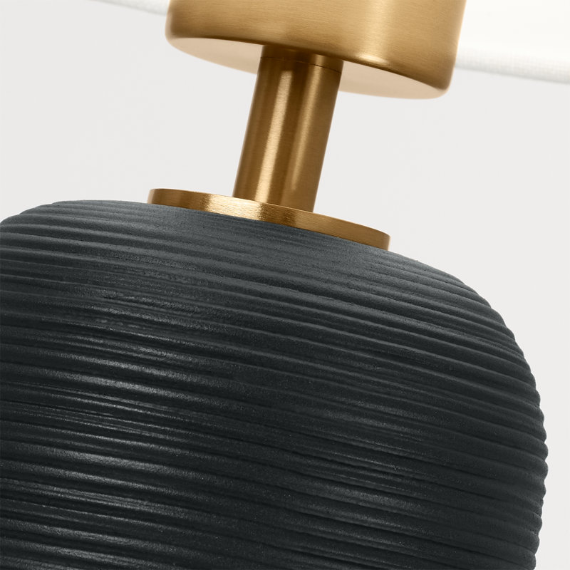 Ceramic Table Lamp, Rough Black