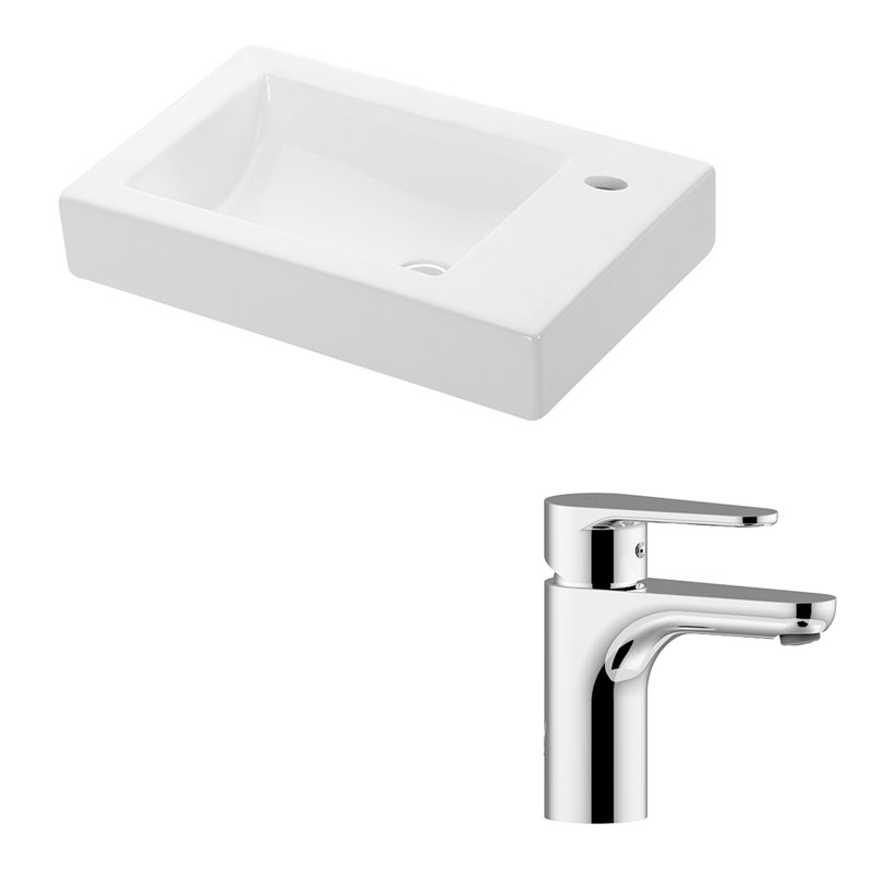 Minimal Ceramic 22.1'' L Bathroom Sink