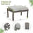 6-Piece Aluminum Patio Conversation Set With Coffee Table, Ottomans And Light Gray Cushions