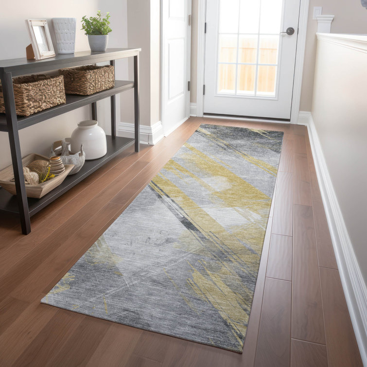 Machine Washable Indoor/Outdoor Claudian ACN1536 Gold Rug