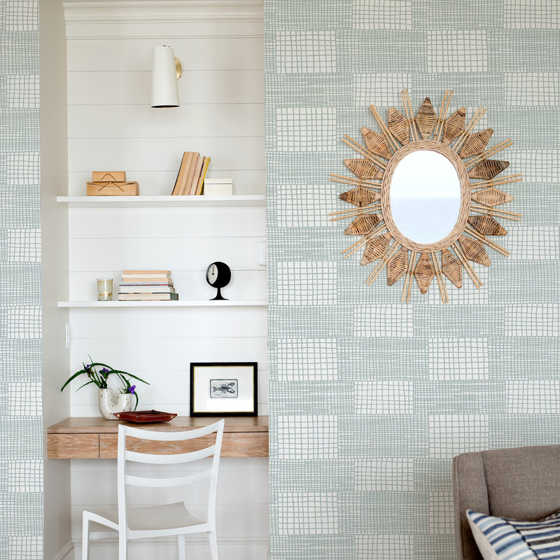 Maxwell Geometric Wallpaper Roll, Aqua