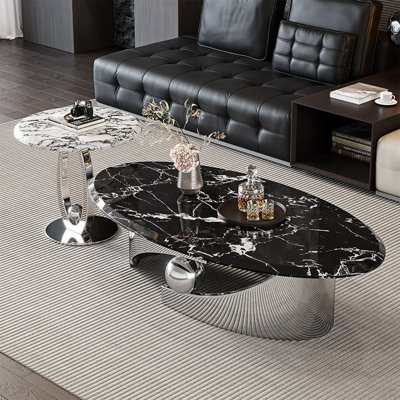 Table basse italienne en marbre minimaliste