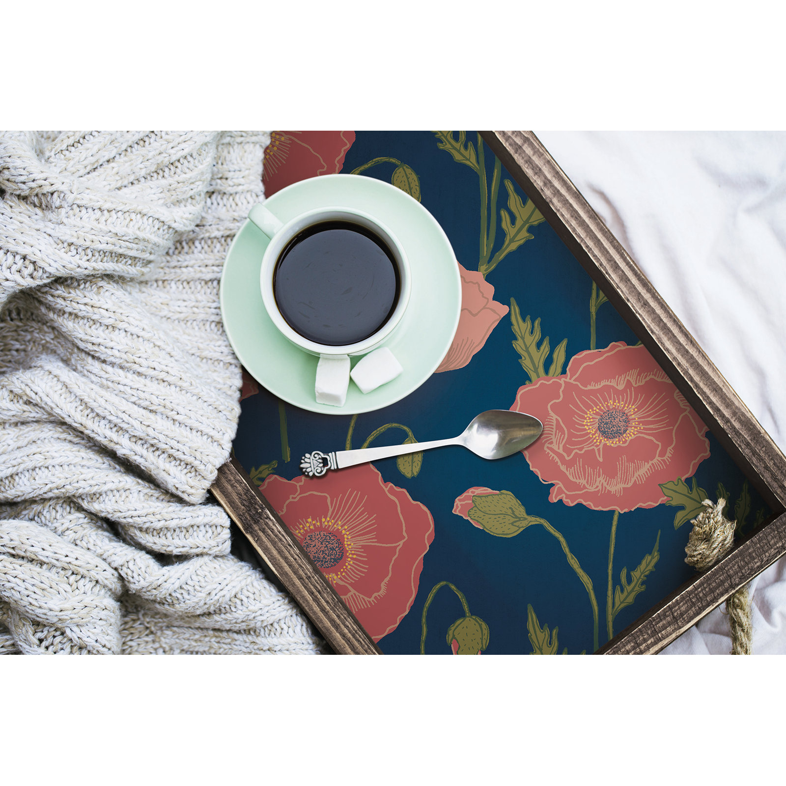 Kerin Peel & Stick Floral Wallpaper, Navy/Pink
