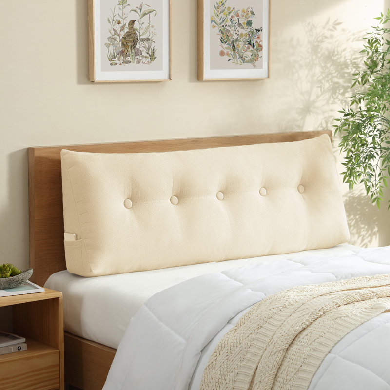 Ergonomic Triangular Headboard Wedge Backrest Pillow - Orthopedic Foam Filled – Neck Back Support - Bedroom, Reading, Daybed