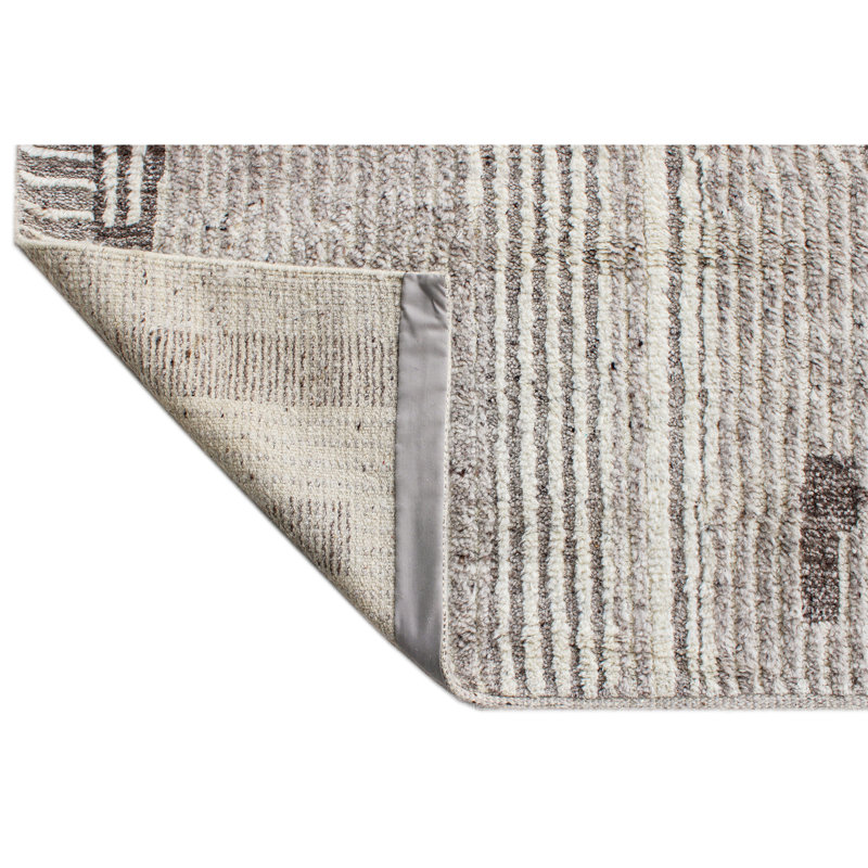 Handmade Wool Striped Area Rug, Rectangle 6' x 9'