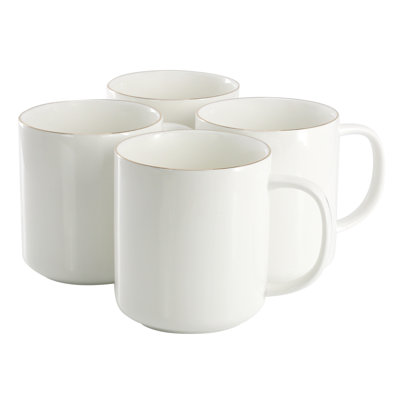 Ensemble de 4 tasses rondes en céramique fine de 14 onces Martha Stewart