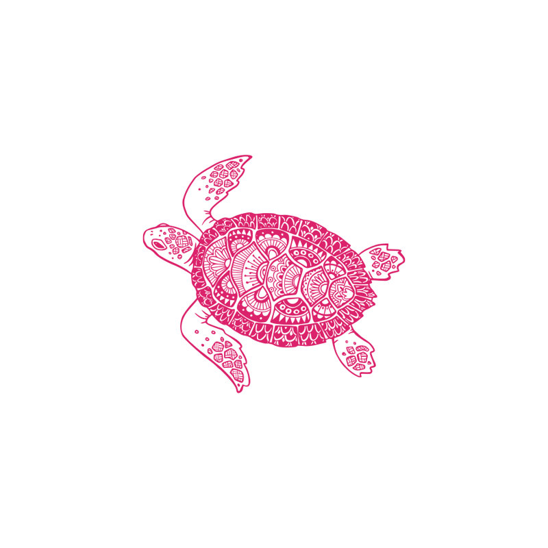 Décalcomanie murale autocollant en écaille tortue, Rose vif