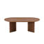 Table basse ovale moderne avec pied central, table d'appoint de salon en MDF de 100 cm (39,4 po) finition noyer