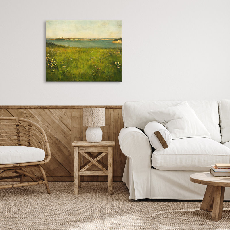 Toile Turquoise Lake Landscape, conception de Petal Prints Design, H 16 po x l 20 po