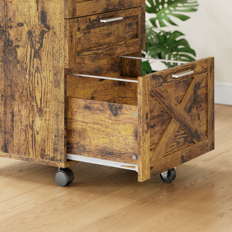 40cm Wide 3 -Drawer File Cabinet, Brown