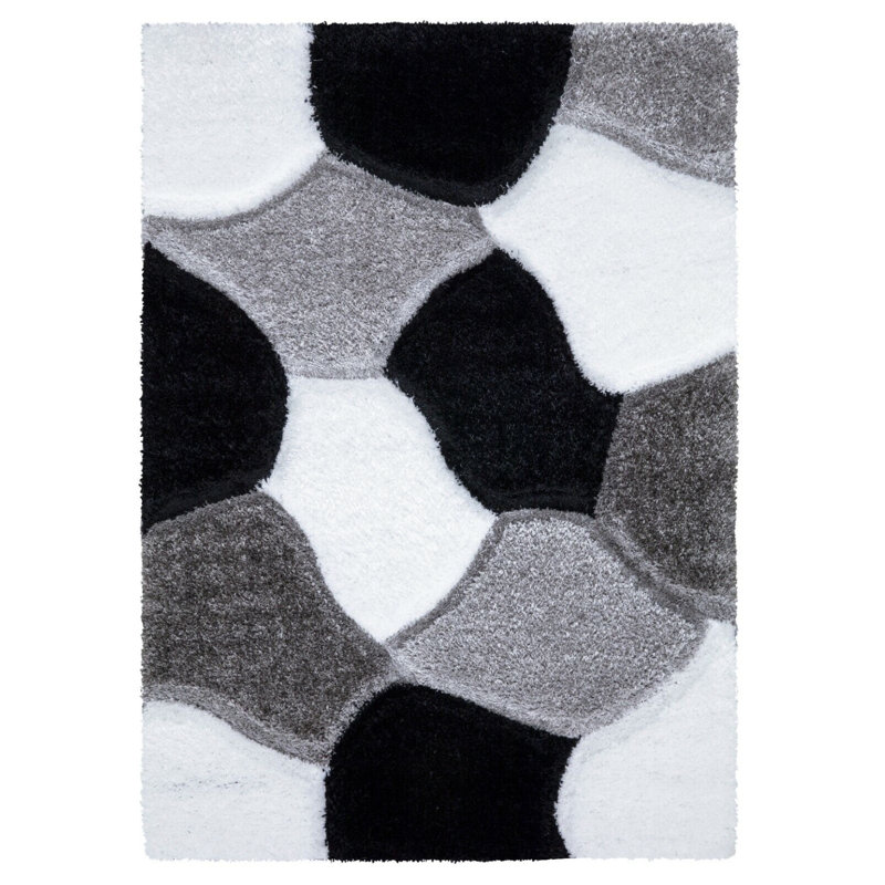 Arkadijus Abstract Shag Area Rug, Rectangle 120 x 170cm