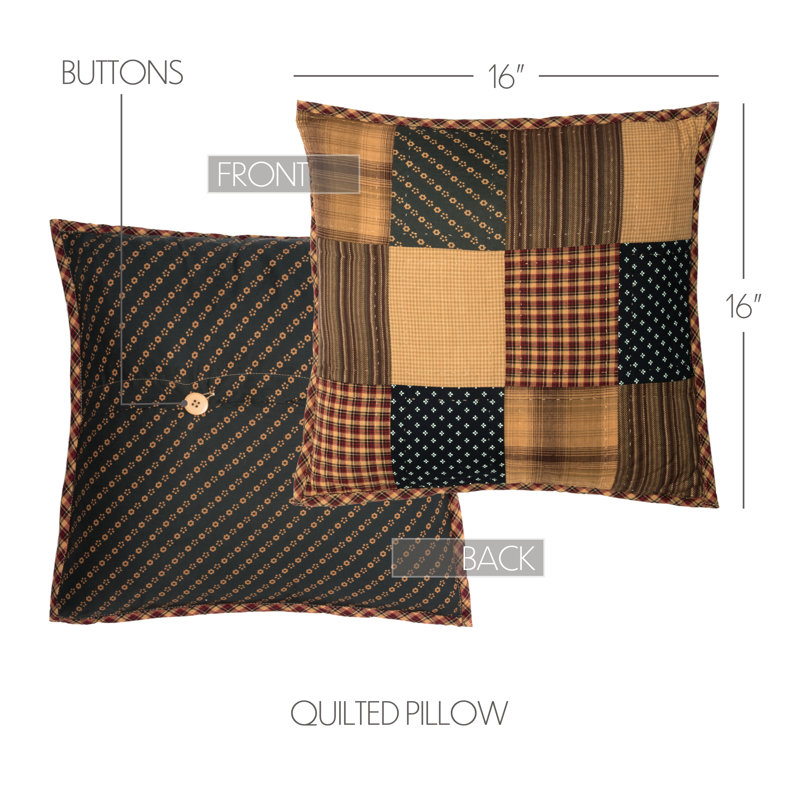 Patriotic Patch Square Cotton Pillow Cover & Insert