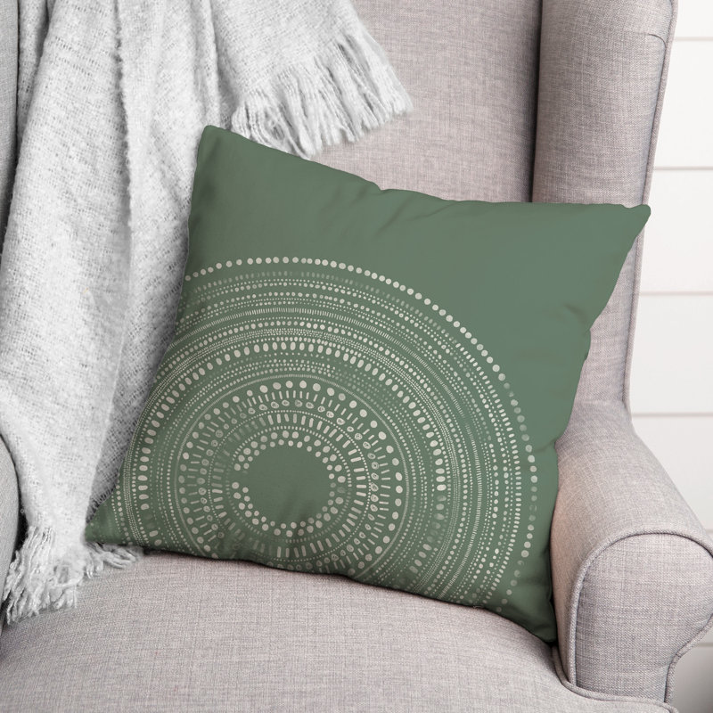 Abstract Outdoor Reversible Throw Pillow, Green