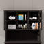 Grande armoire de salle de bain à deux compartiments inclinable avec panier à linge et 2 tablettes réglables - noir