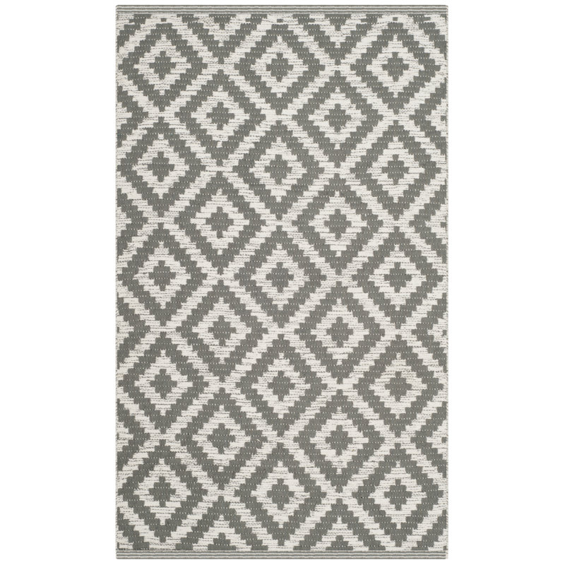 Lavallee Hand Woven Cotton Geometric Rug, Rectangle 3' x 5'
