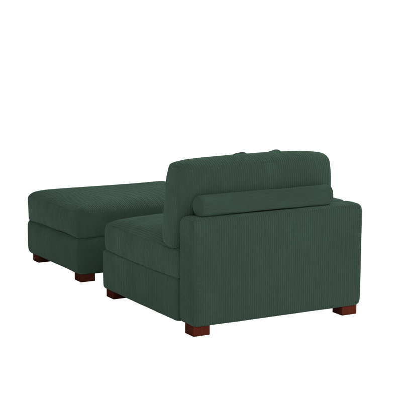 Milbrey Stylish Chaise Lounge, Left Hand Facing, Hunter Green