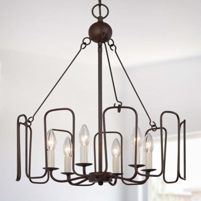 Lustre 6 lumières Mid-Century Curve