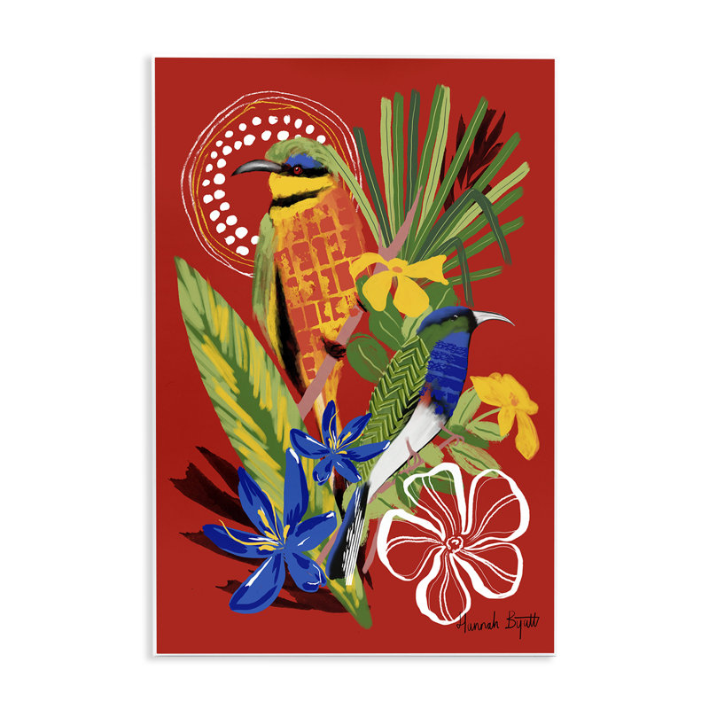 Art mural d'inspiration gambienne par Hannah Byatt, H 19 po x l 13 po