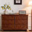 Armoire d'appoint en bois manufacturé brun foncé