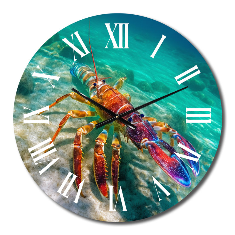 Horloge murale rouge en métal, Moyenne